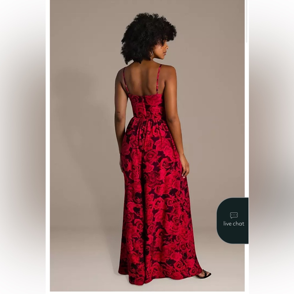 NWT Fame and Partners Red Rose Maxi Jumpsuit - Picture 3 of 12